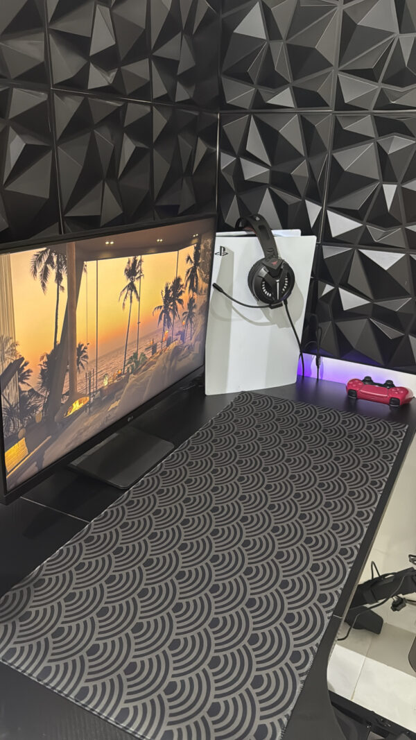 Geometric Grey Gaming Mouse Pad