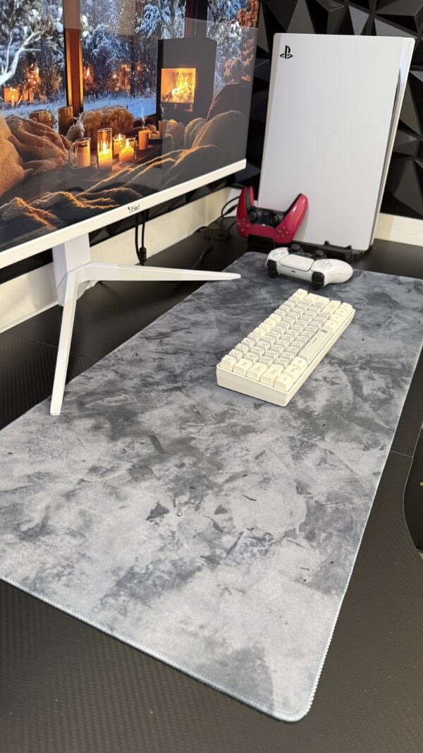 Large Grey Marble Gaming Mouse Pad